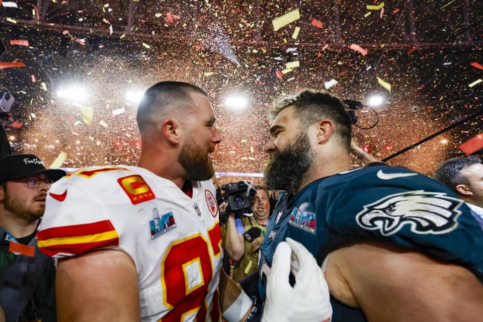 <p>10. The No. 87 Travis has worn throughout his time in the NFL is a tribute to Jason, who was born in 1987.</p> <p>"If there is a Kelce legacy, two brothers making it to the NFL, it all started in 1987, because this big guy was born in 1987," Travis explained to NFL Films ahead of the <a href="https://www.eonline.com/news/super_bowl" rel="nofollow noopener" target="_blank" data-ylk="slk:2023 Super Bowl;elm:context_link;itc:0;sec:content-canvas" class="link ">2023 Super Bowl</a> featuring <a href="https://www.eonline.com/news/1364748/travis-kelce-breaks-down-in-tears-over-weird-feeling-after-beating-brother-jason-in-super-bowl-2023" rel="nofollow noopener" target="_blank" data-ylk="slk:his Chiefs squaring off against Jason's Philadelphia Eagles;elm:context_link;itc:0;sec:content-canvas" class="link ">his Chiefs squaring off against Jason's Philadelphia Eagles</a>.</p> <p>11. Travis' foundation 87 and Running has been a longtime benefactor of Operation Breakthrough, a nonprofit learning center in Kansas City that the athlete has worked with since his first visit in 2015 to read <em>The Cat in the Hat</em> to the kids.</p> <p>Yes, reader, he wore the hat.</p> <p>Since then, Travis has invested in the program's Smart Lab and bought the former muffler shop next door so they could expand and create their Ignition Lab, where the young scholars converted old cars that could've ended up on the scrap heap into working electric vehicles.</p>