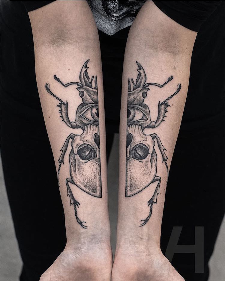 Symmetrical Tattoos by Valentin Hirsch