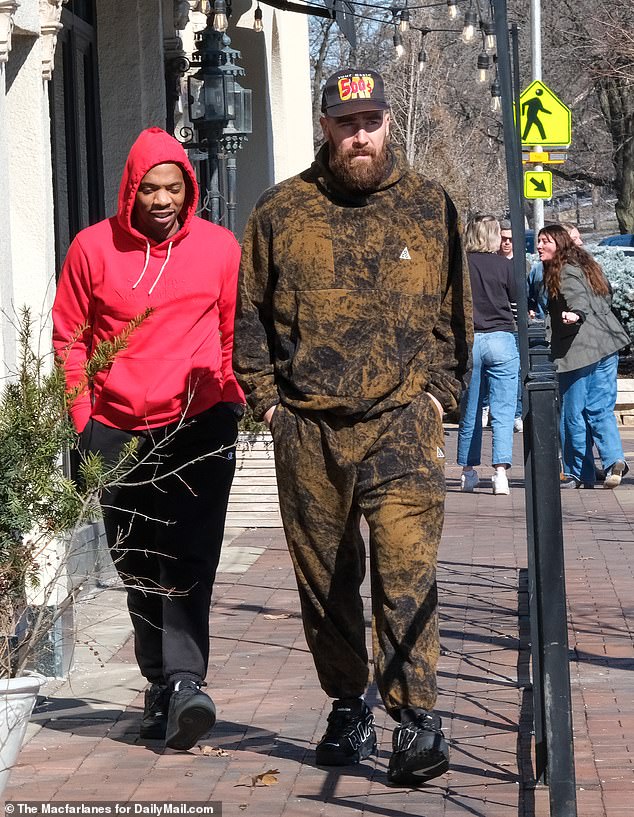 Travis has stayed close to home following his Super Bowl win, with exclusive DailyMail.com pictures showing him driving his Rolls Royce in Kansas City to get lunch with a friend on Saturday
