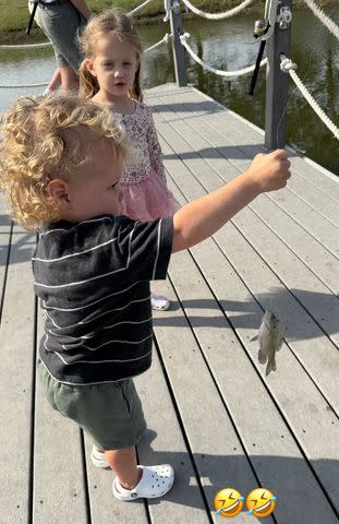 Patrick Mahomes/Instagram Bronze Mahomes on the fishing excursion