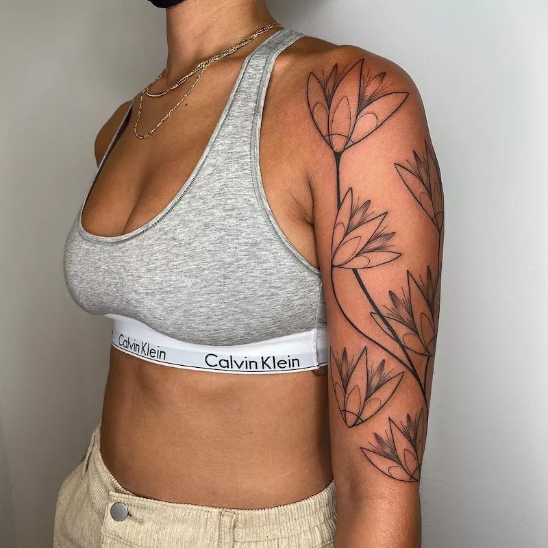 An Egyptian lotus flower tattoo