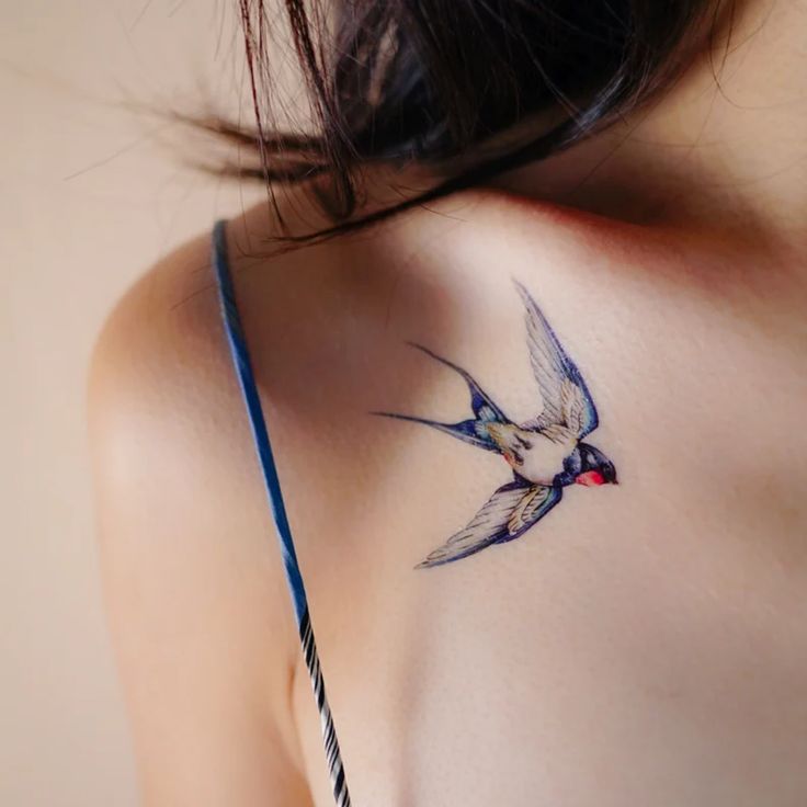 Dual Black Swallow Tattoos, Blue Bird Temporary Tattoo Sticker, Pair of Swallows Illustration, Party Body Art, Summer Festival Accessories - Etsy Hong Kong