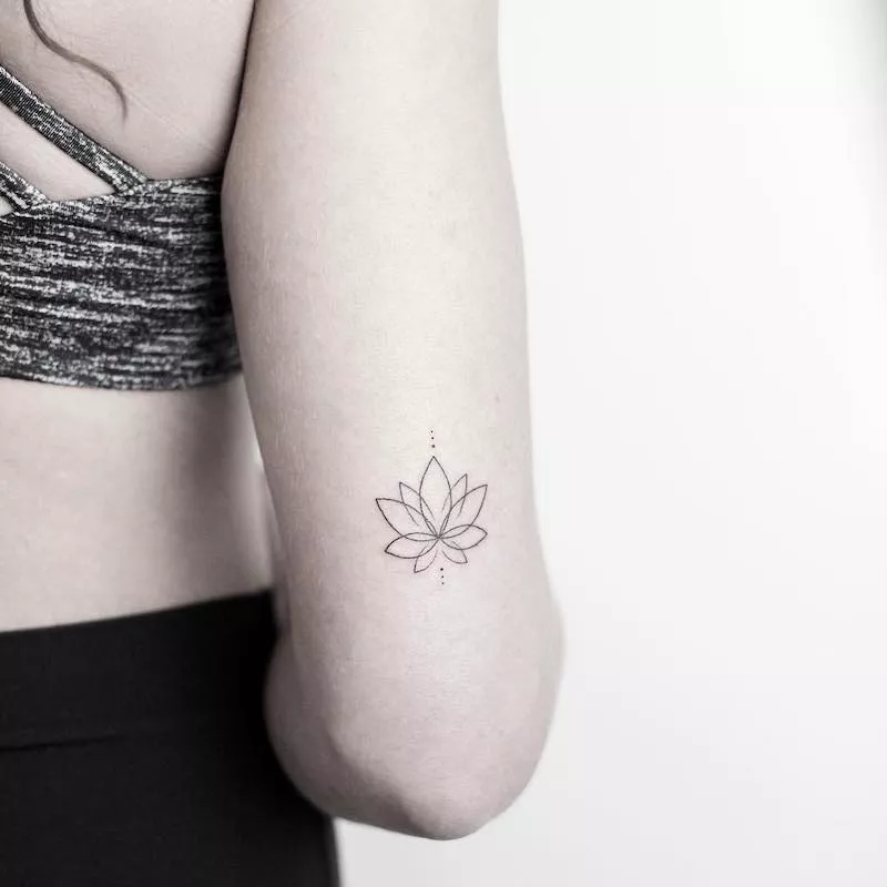 Lotus Flower Tattoo on the Back of the Arm