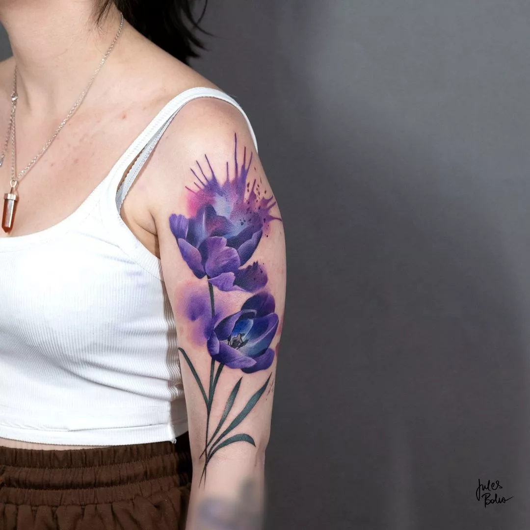 Vibrant Sleeve Watercolor Tattoos