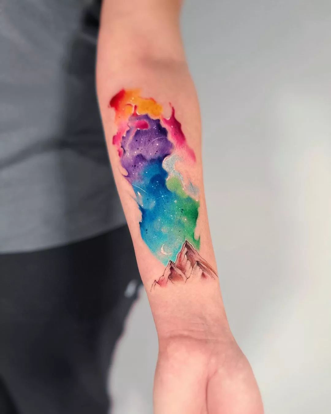 Fine Line & Watercolor Watercolor Tattoos