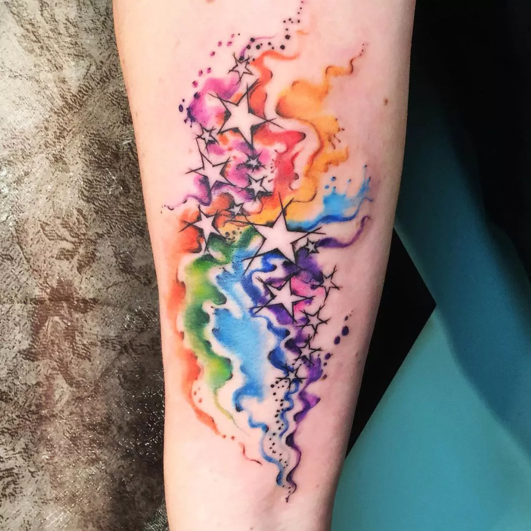 Color Explosion Watercolor Tattoos