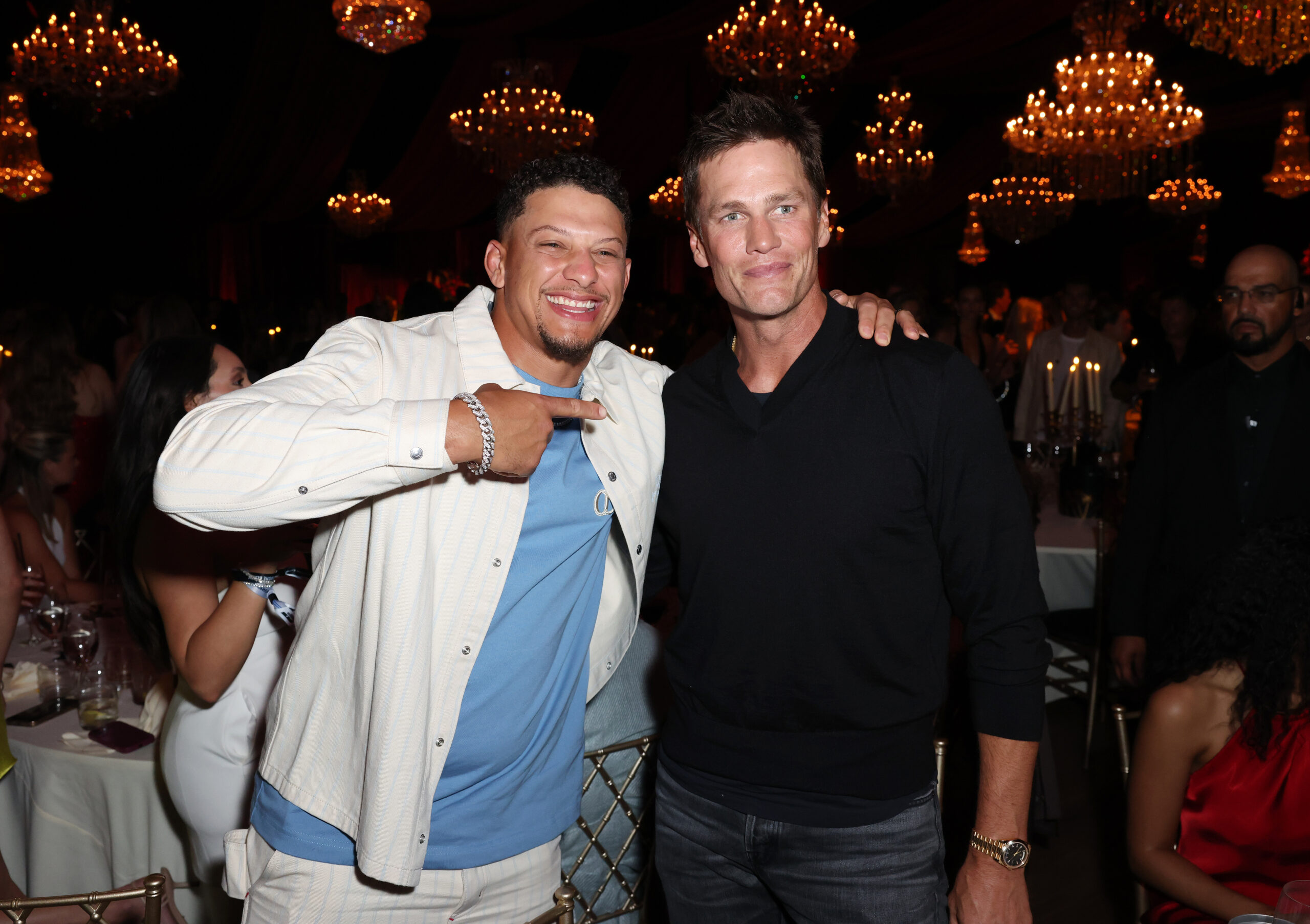Patrick Mahomes and Tom Brady at Carbone Beach.