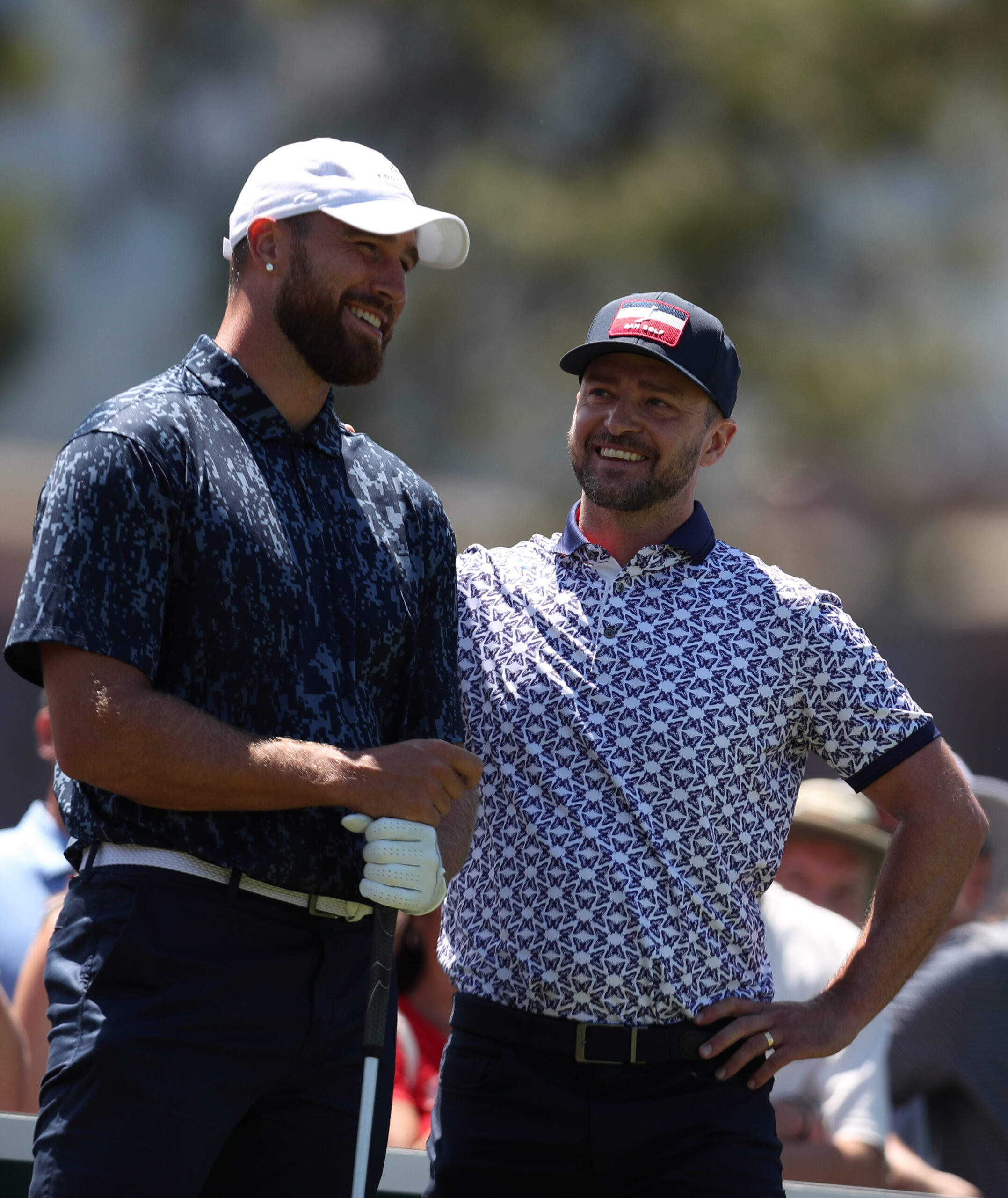 Travis Kelce and Justin Timberlake golfing in July 2020