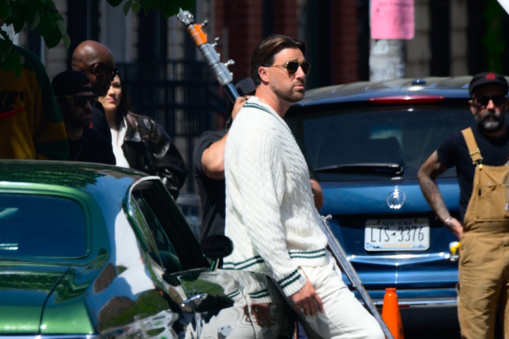 Travis Kelce doing a photo shoot in Manhattan May 1.