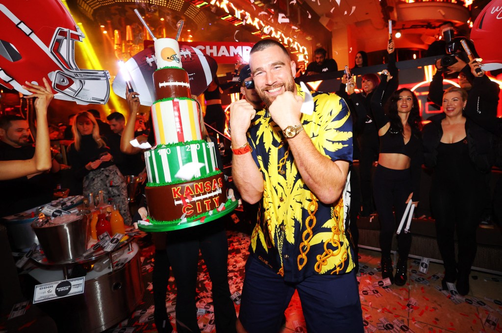 Travis Kelce in Las Vegas in February 2024